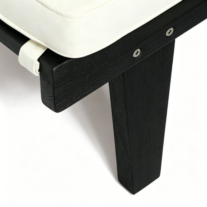 Ariana - Chaise Lounge With Cushion For Outdoor - Black