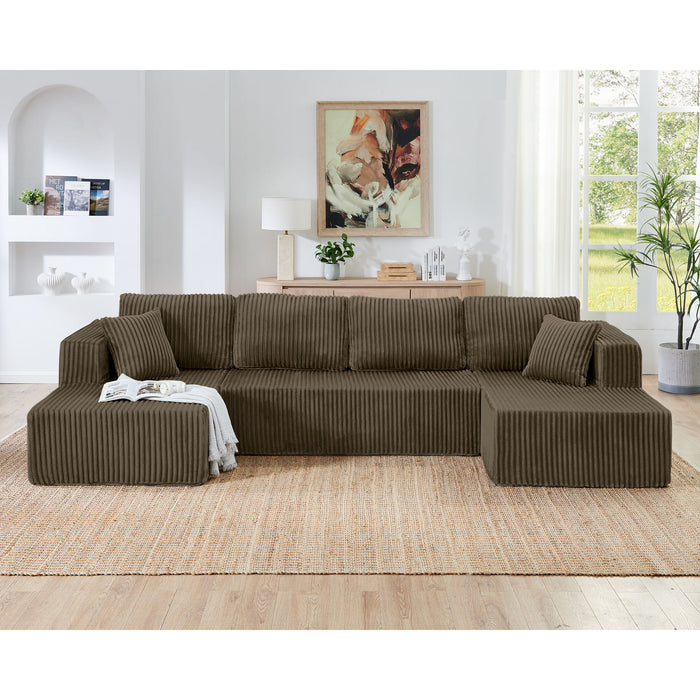 Modern Minimalist U - Shape Modular Sectional Sofa