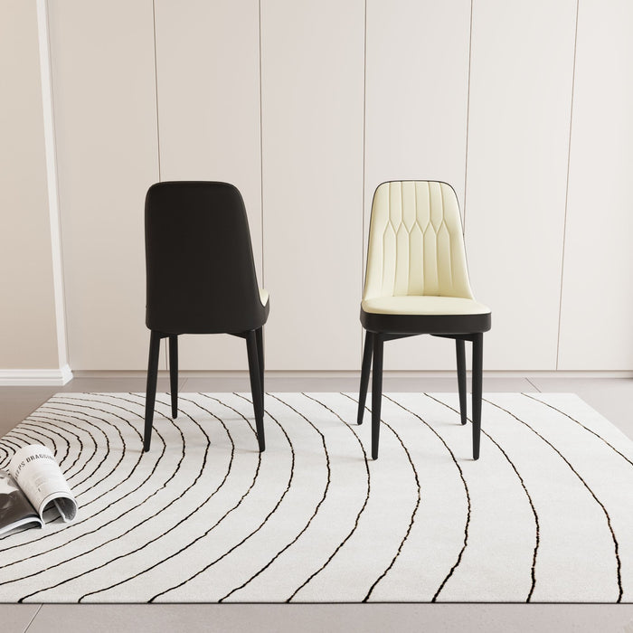 Modern Dining Chair With Cushions And Metal Legs