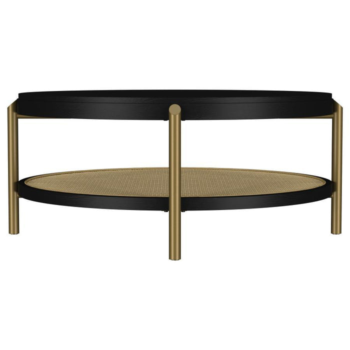 Arini - Round Coffee Table With Storage Shelf