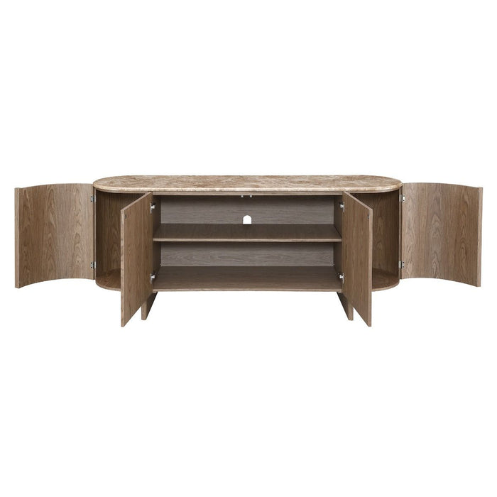 Markku - Console Table With Natural Marble - Oak