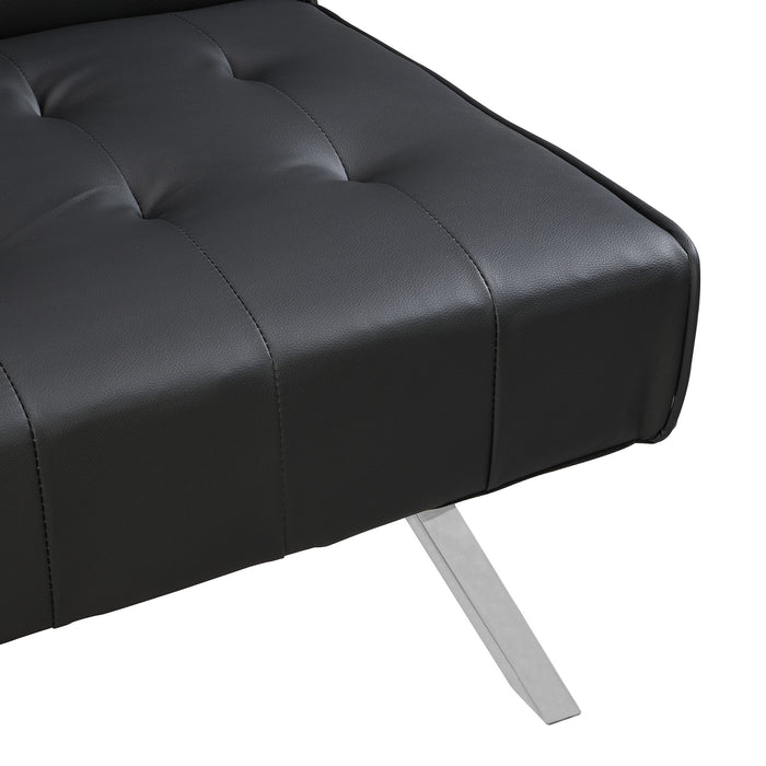 Contemporary Wood Frame Sofa Bed With Stainless Legs - Black