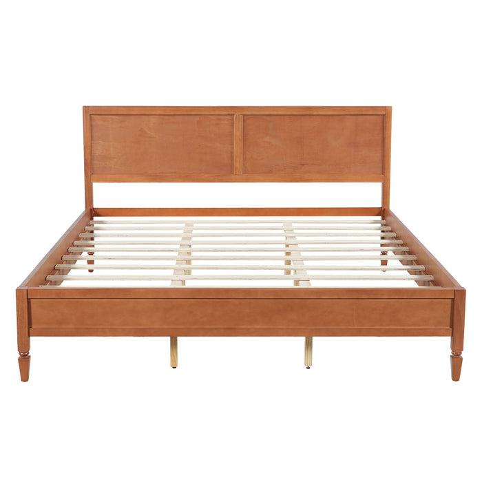 Classic Platform Bed Frame With Panel Headboard