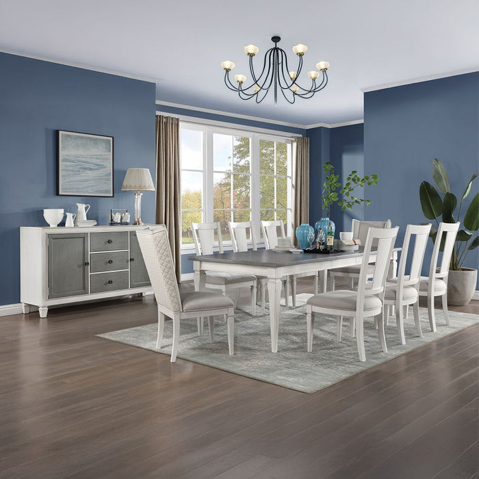 Katia - Hostess Chair (Set of 2) - Light Gray Linen & Weathered White
