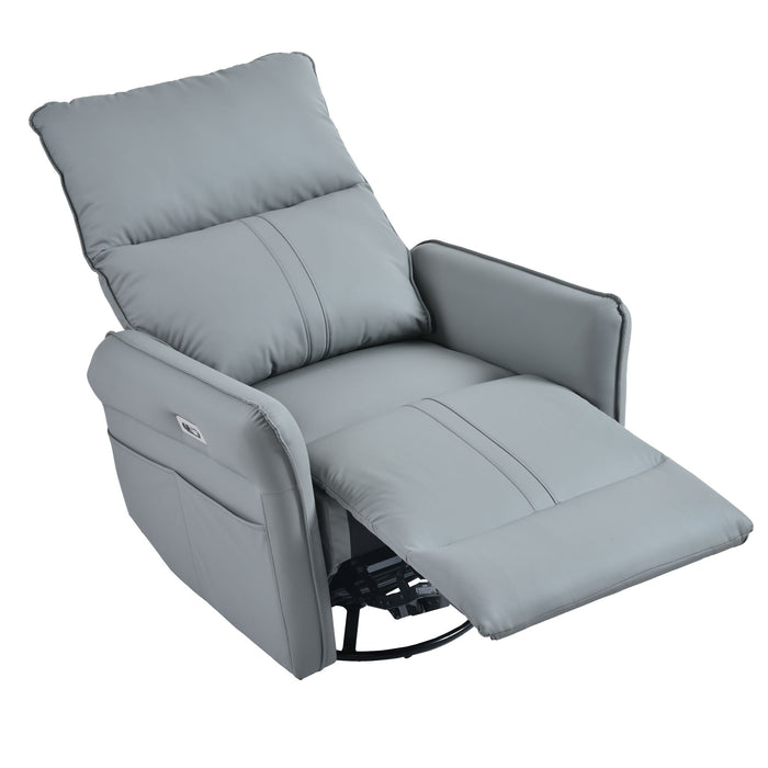 270° Power Swivel Rocker Glider Recliner Chair With USB Ports