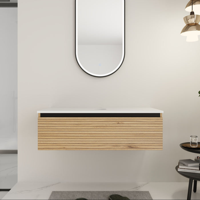 Wall Mounted Bathroom Vanity & 1 Soft Close Drawer (Excluding Sink)