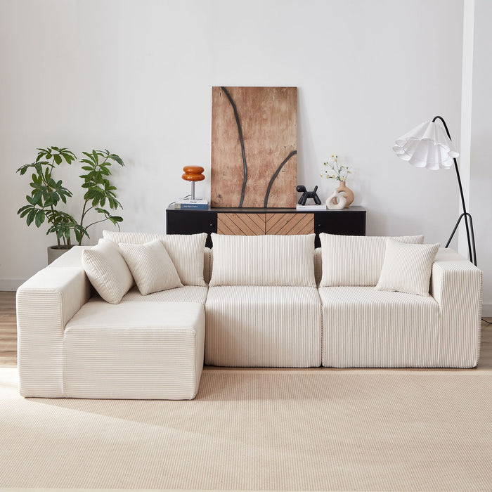 Modular L Shaped Sectional Compressed Sofa, Free Combination