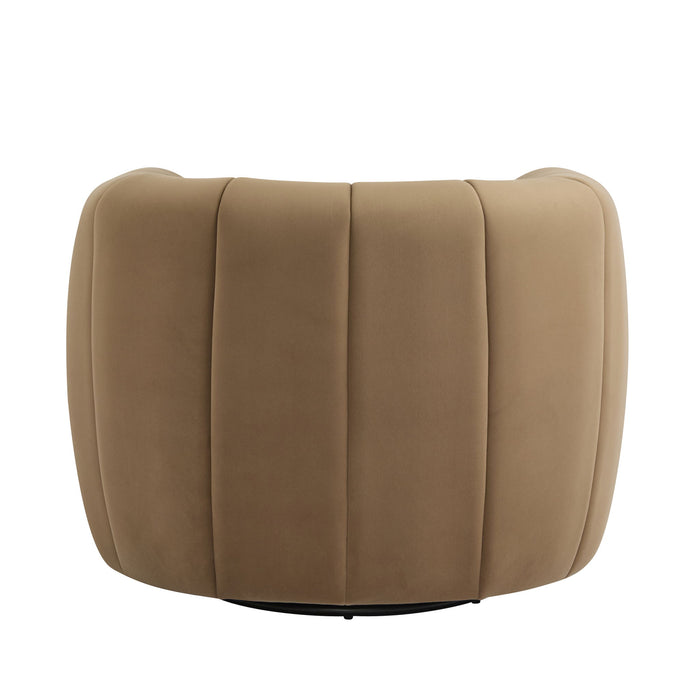 Serenizia - Upholstered Swivel Chair With Channel Tufted