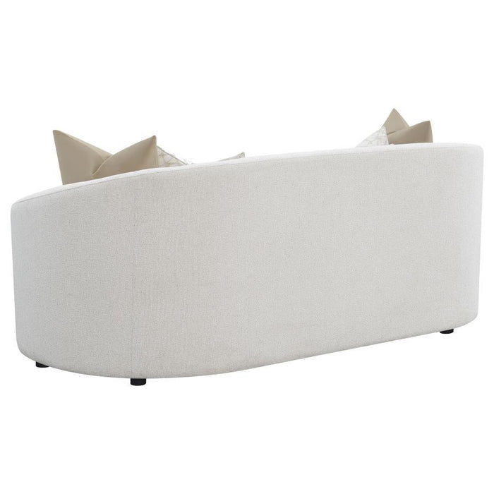 Rainn - Boucle Upholstered Sloped Arm Sofa - Latte