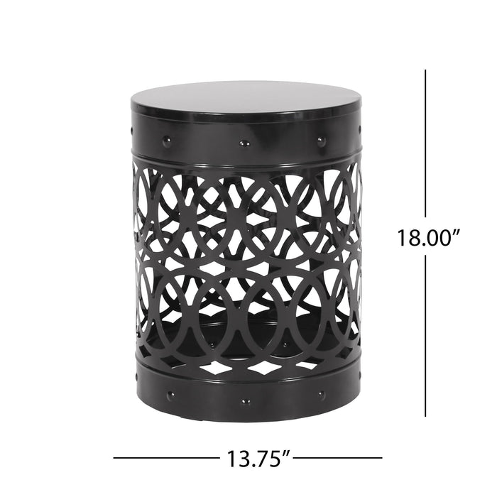 Outdoor Metal Large End Table, Modern Design