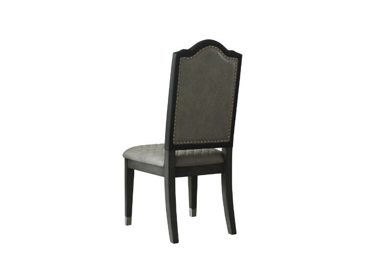 House Beatrice - Side Chair (Set of 2) - Two Tone Gray Fabric & Charcoal