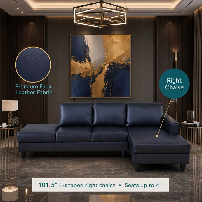 L - Shaped Sectional Sofa With Chaise & Ottoman