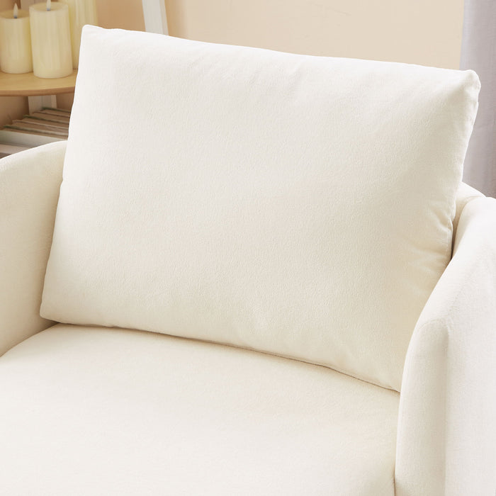 360° Modern Swivel Chair With Upholstered Curved Design