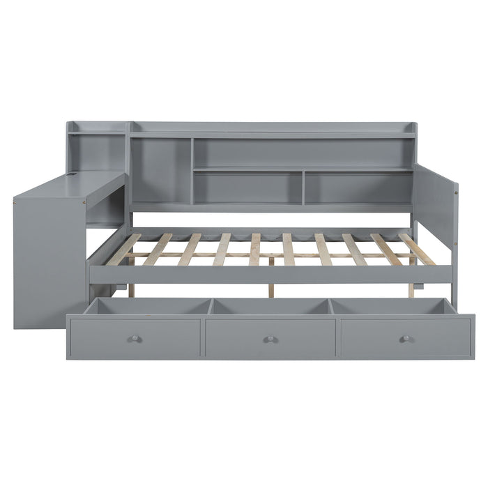 Daybed With 3 Drawers USB Ports And Desk