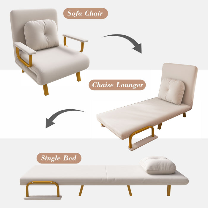 5 In 1 Folding Sofa Bed With 5 Position Adjustable Backrest