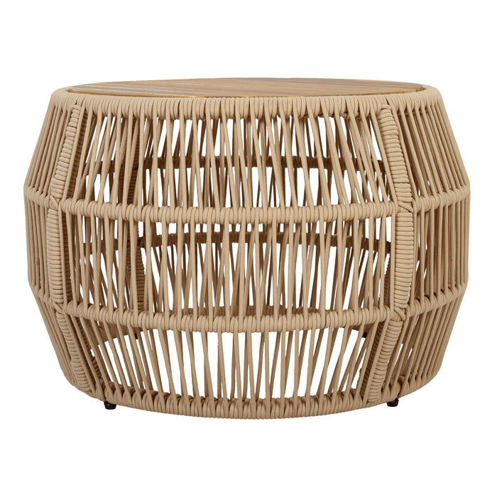 Round Side Table With Rope Frame