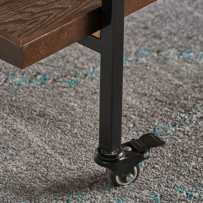 Modern Industrial Bar Cart With Shelving And Casters