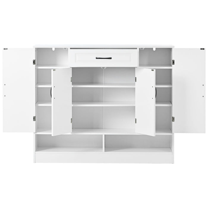 Sleek And Modern Shoe Cabinet With Adjustable Shelves, Space Saving Design