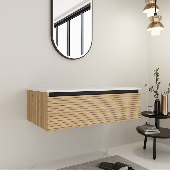Wall Mounted Bathroom Vanity & 1 Soft Close Drawer (Excluding Sink)