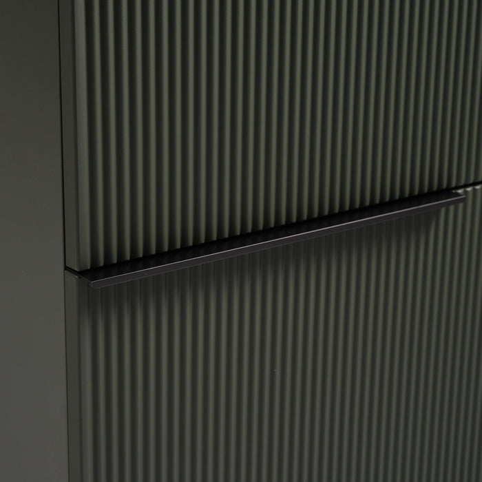 Fluted Bathroom Vanity With Ceramic Sink, Soft Close Slides