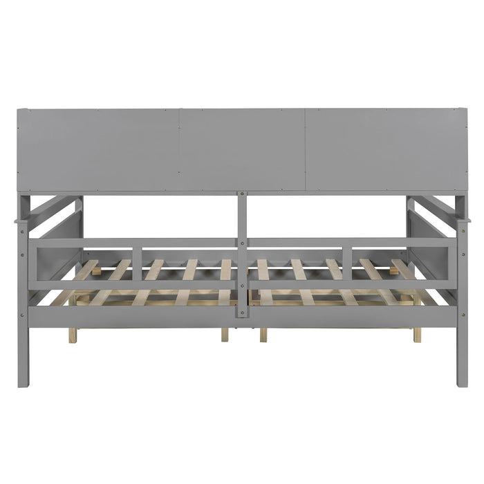 Daybed, Slat Support, With Bedside Shelves And 2 Drawers