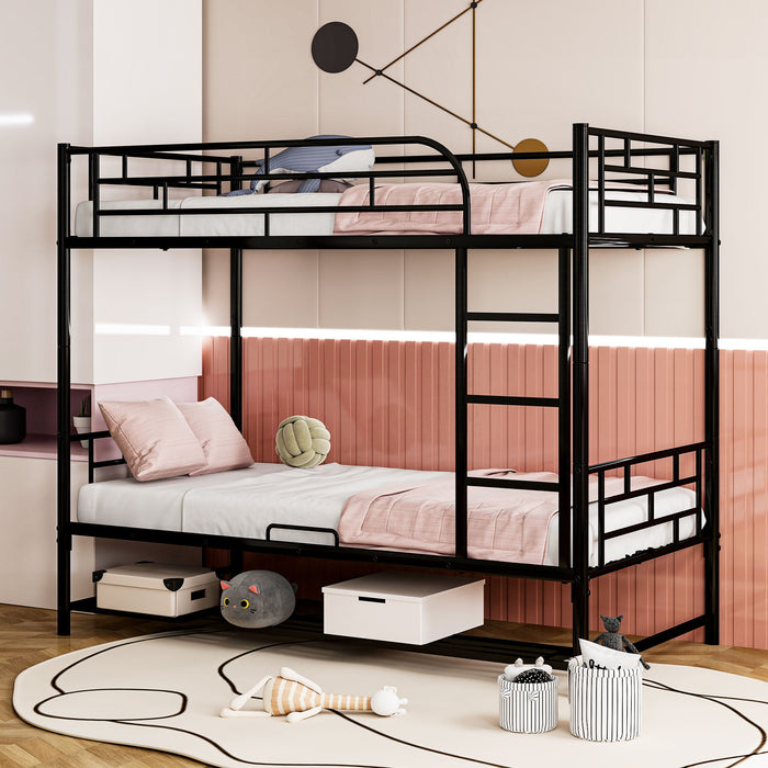 Metal Bunk Bed & Shelf And Guardrails