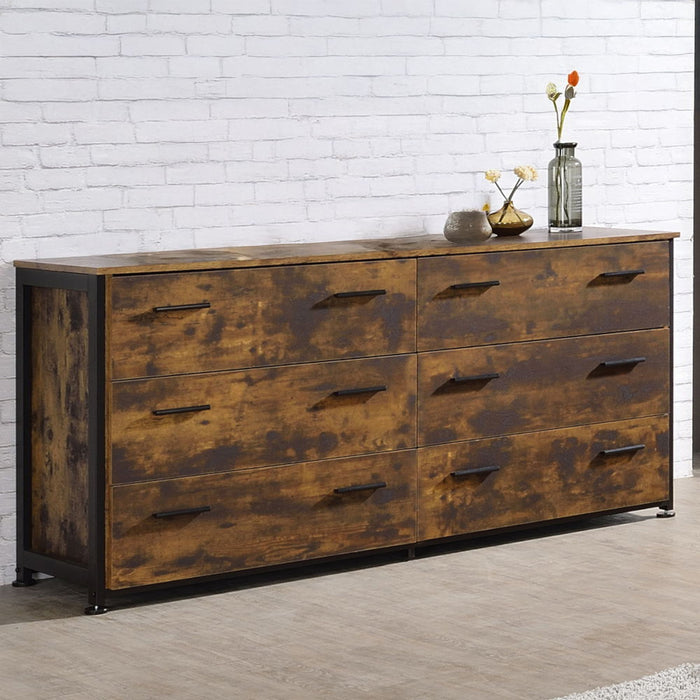 Juvanth - Dresser - Rustic Oak & Black