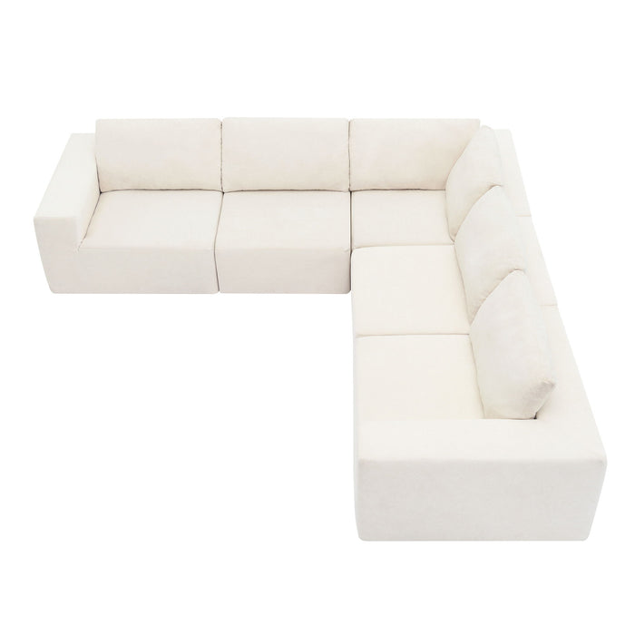 Modular Sectional With Wide Seat Free Combination L Shaped Couch Set Cloud Upholstered Minimalist Boneless Sofa