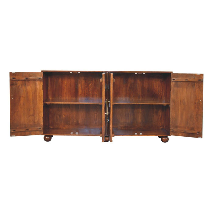 Wavecrest Cabinet, 4 Shelves - Chestnut
