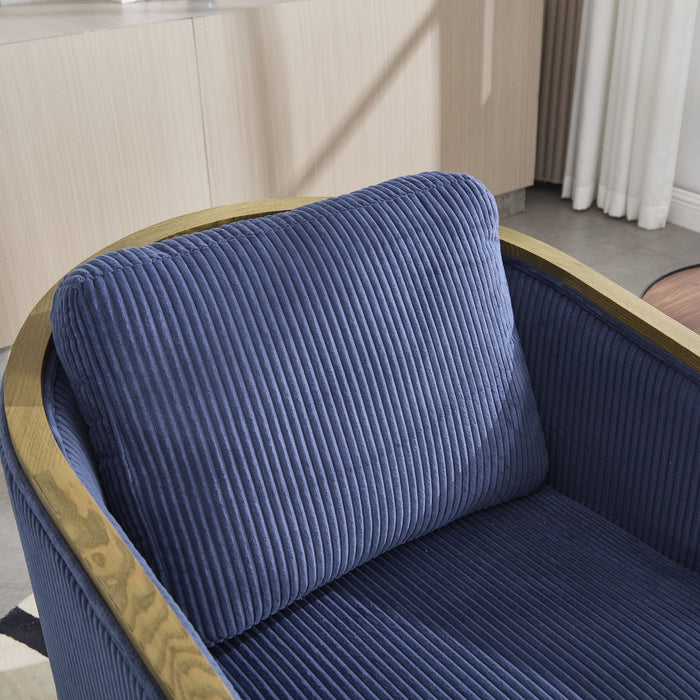 Corduroy Barrel Chair, 360 Degree Swivel
