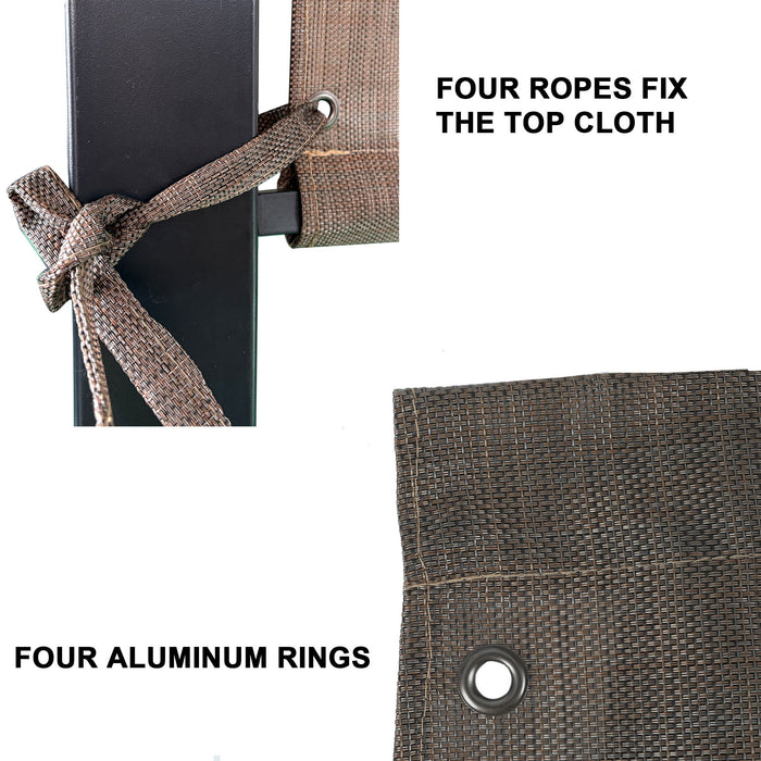 13' X 7.7' Outdoor Pergola Sun Shade Cover Cloth Patio Canopy Hdpe Permeable With Grommets - Brown