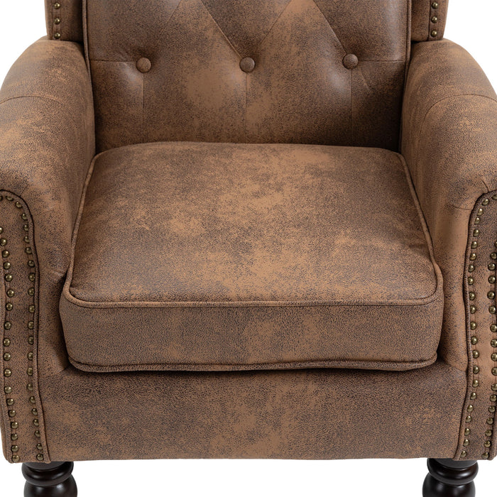 Modern Accent Armchair With Sturdy Wood Legs