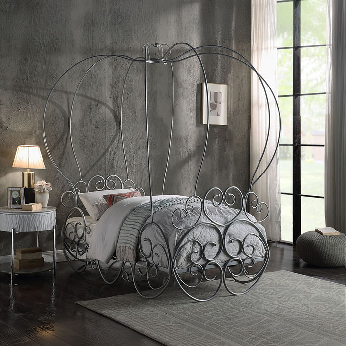 Priya - Twin Bed With Canopy - Silver