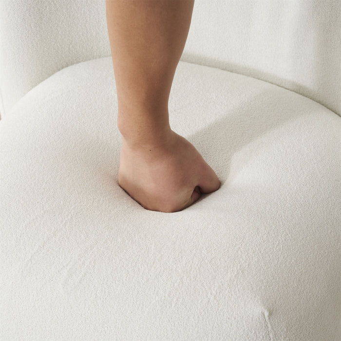 Modern Low Back Accent Upholstered Armless Living Room Chairs, Round Feet