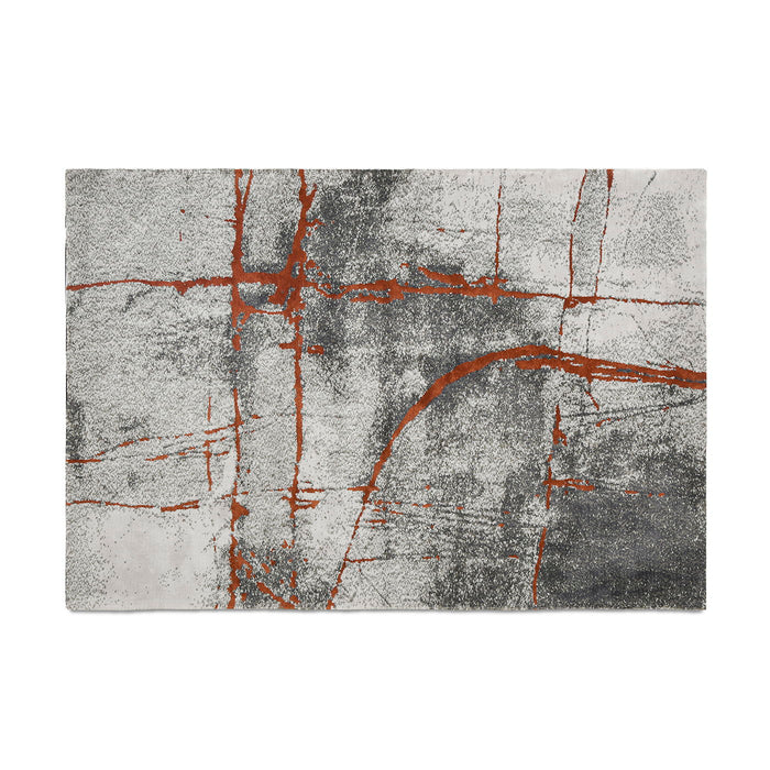 Quarry - 5' X 6.5' Abstract Area Rug - Gray / Orange