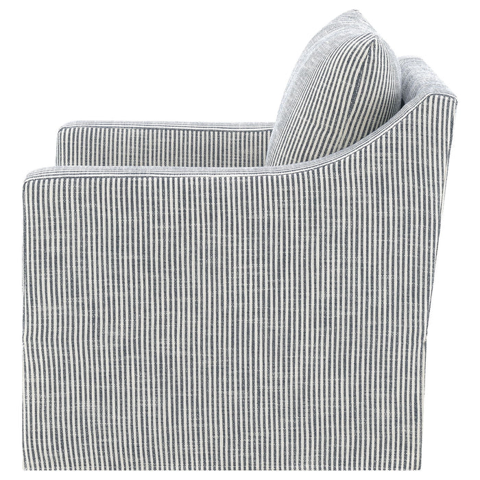 Merced - Upholstered Sloped Arm Accent Swivel Chair With 360 Degree Swivel Base - Gray