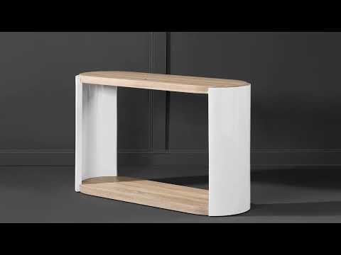 Zoma - Sofa Table - Oak & White High Gloss