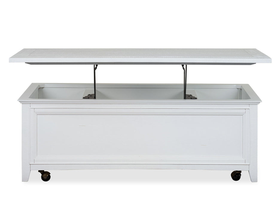 Heron Cove - Lift Top Storage Cocktail Table With Casters - Chalk White