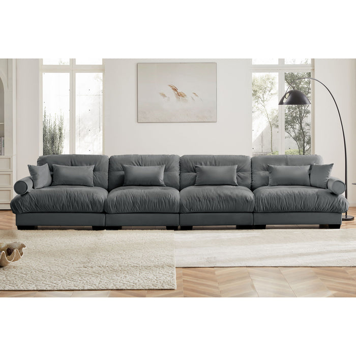 Super Comfort Oversized Modular Velvet Sectional Sofa, Deep Seat Convertible L Shaped Couch
