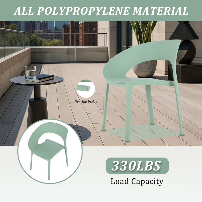 4 Piece Set Of Modern Designed Single Chairs With Folding Square Table