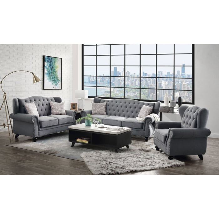 Hannes - Sofa With 2 Pillows - Gray Fabric