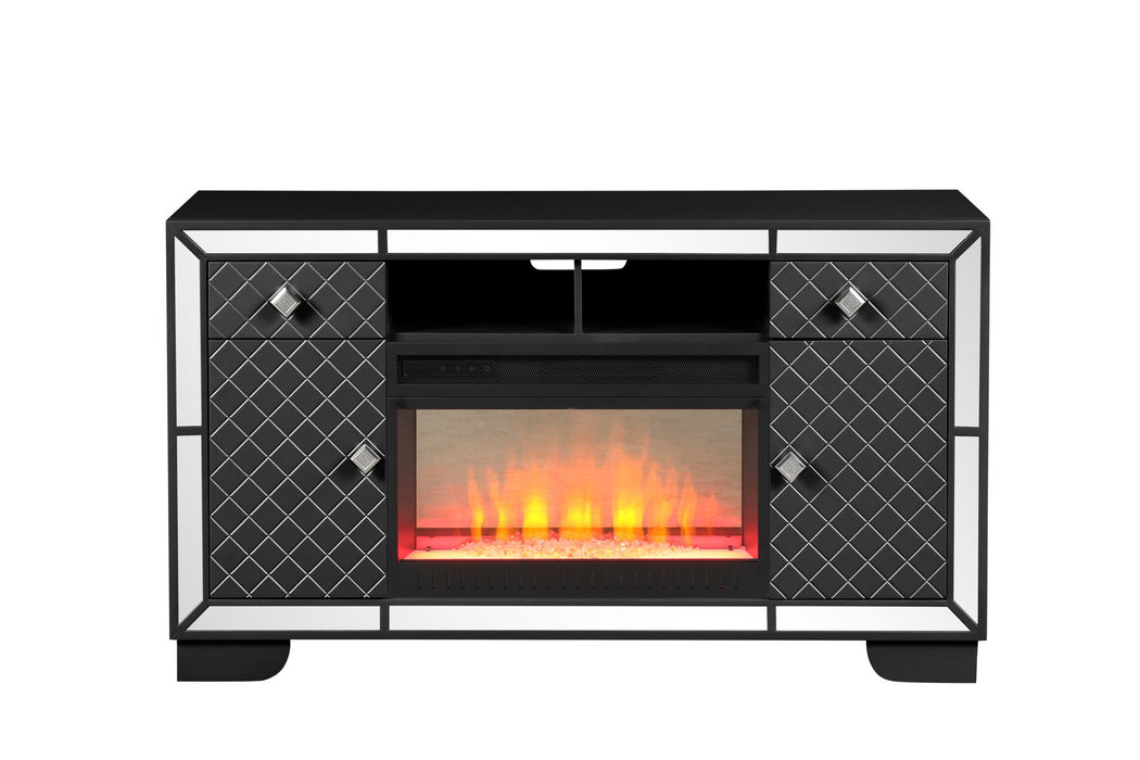 Madison TV Stand With Electric Fireplace In Black