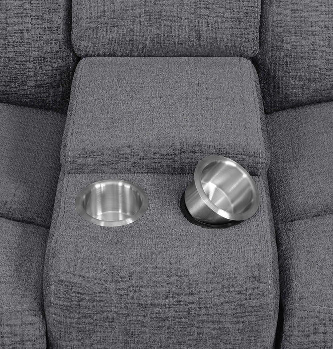 Bahrain Upholstered Power Loveseat Charcoal