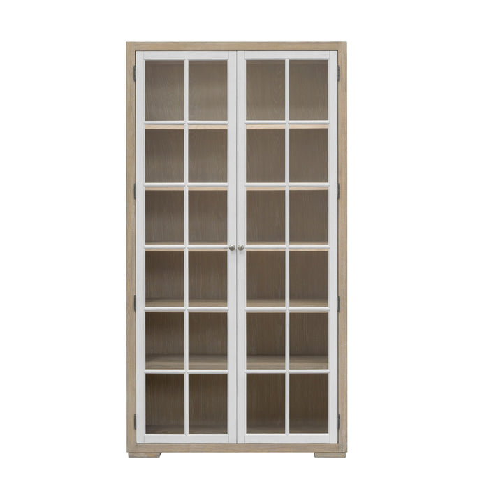 Pulaski Accents - 5-Shelf Glass Door Bookcase - Natural Wood Finish