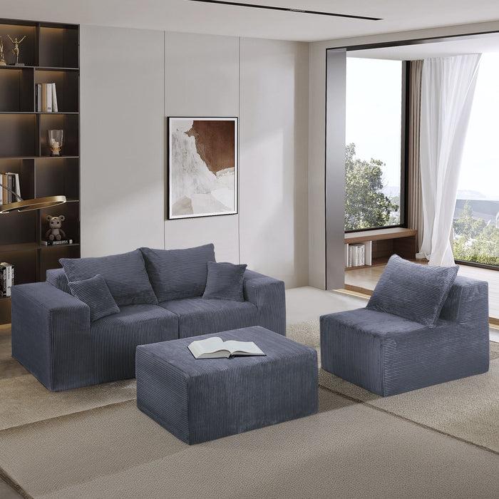 Modular Sectional Sofa, Convertible Couch With Chaise Corduroy