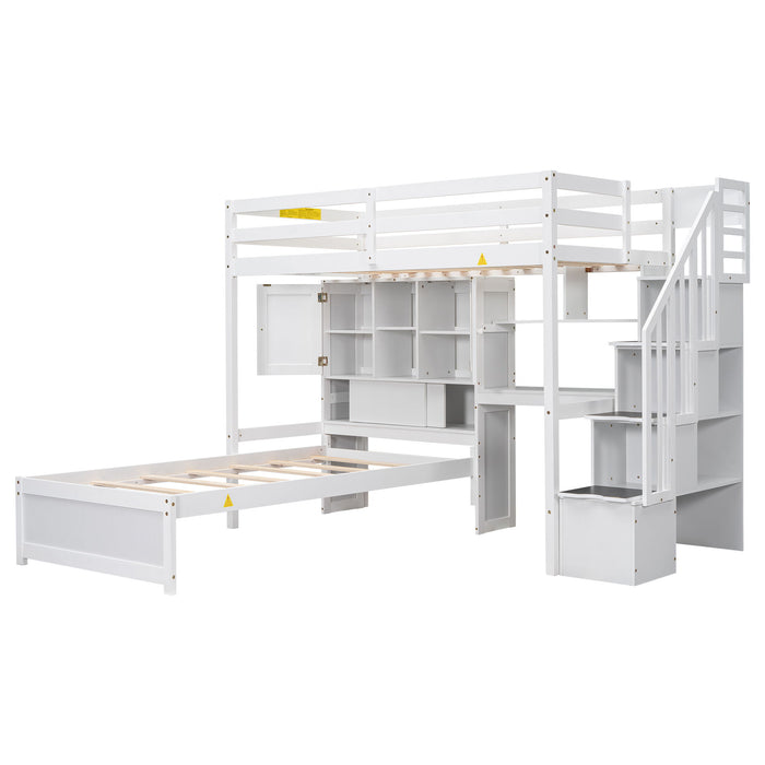 Loft Bed With Built In Desk And Staircase