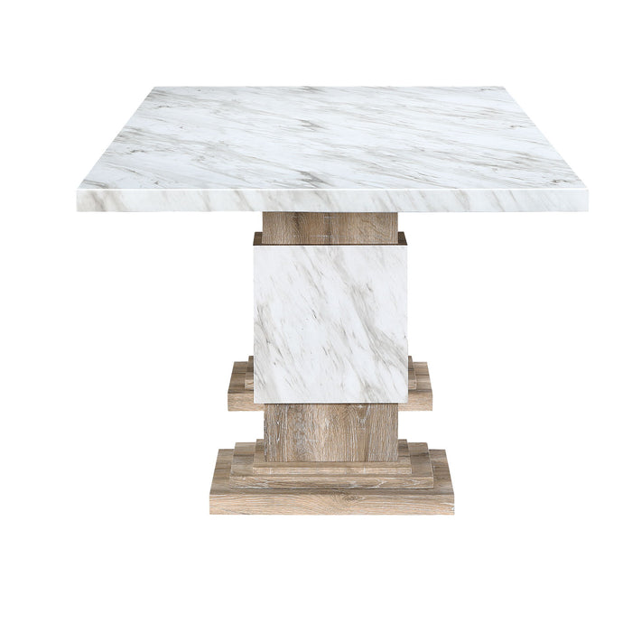 Stacey - Dining Table With Pedestal Base - Beige