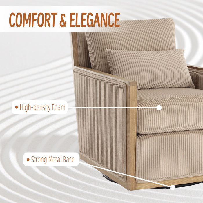 Comfy Accent Barrel Chair, 360 Degree Swivel
