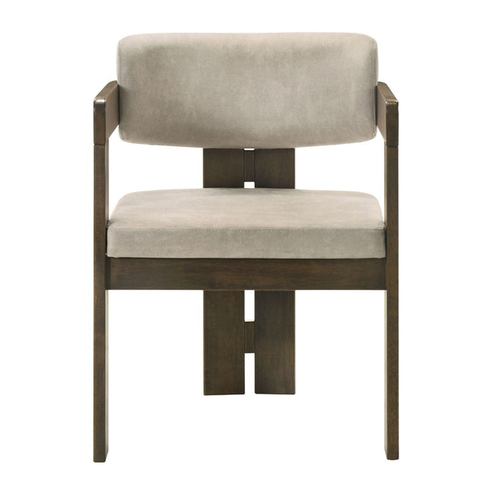 Destin - Side Chair - Light Gray Fabric & Walnut