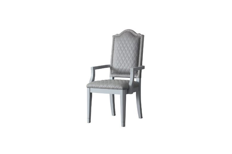 House Marchese - Arm Chair Set of 2) - Two Tone Gray Fabric & Pearl Gray